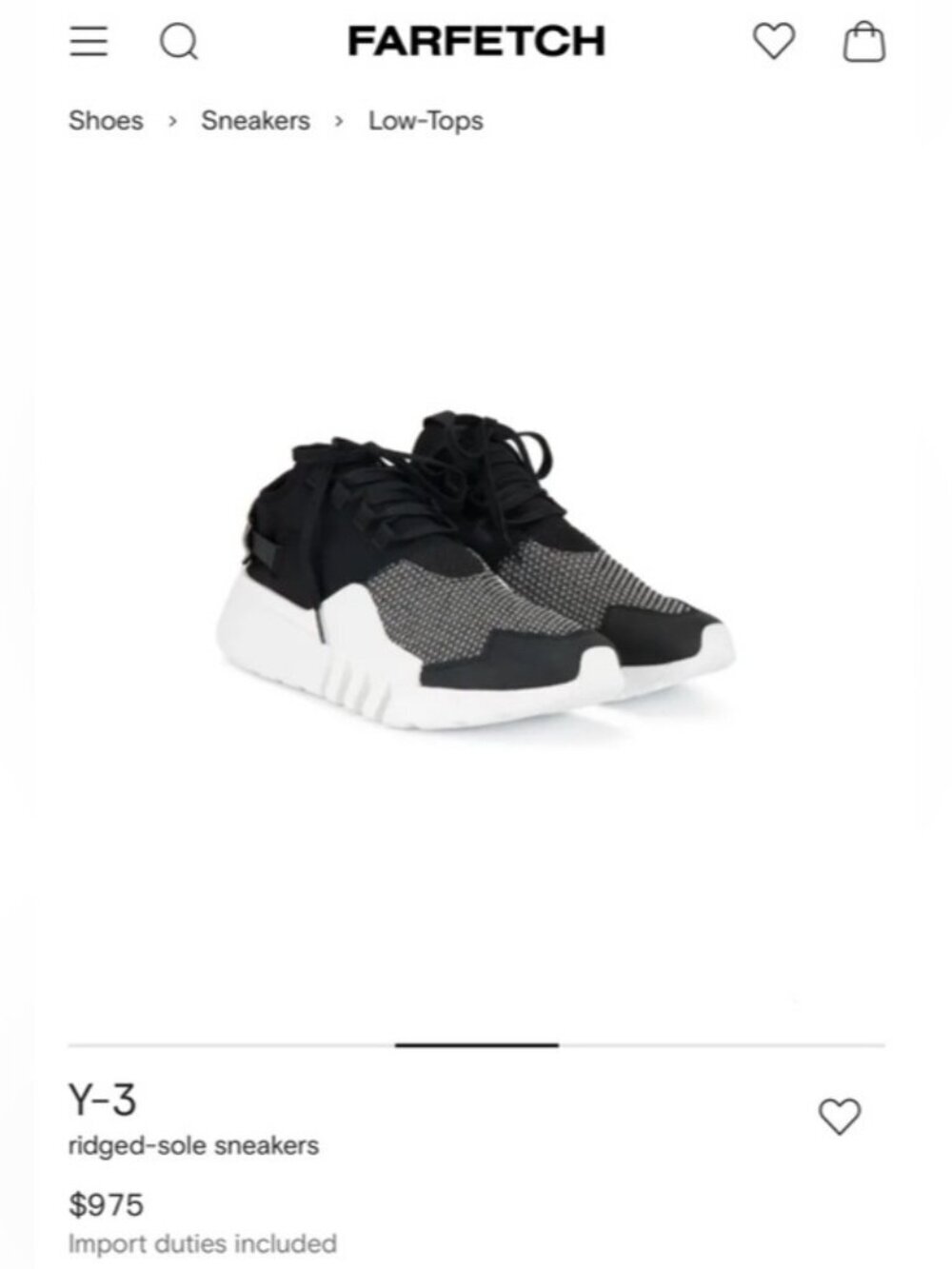 Y-3 YOHI YAMAMOTO SS25 Ridged-sole adidas knit SNEAKERS shoes black white 11.5
